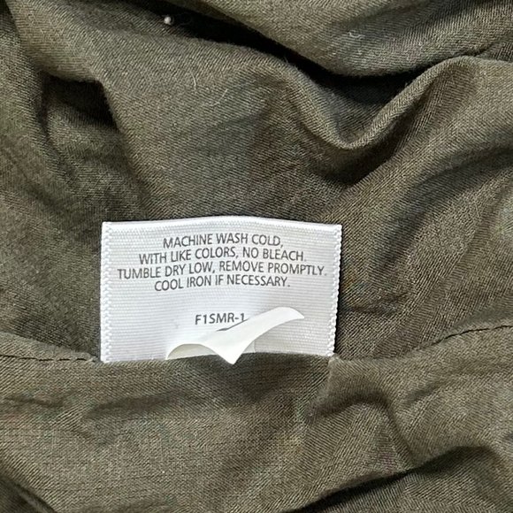 Eileen Fisher Bubble Hem Funnel Neck Belted Trench Coat Jacket Olive Size XS - Picture 12 of 13